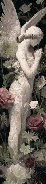 Free angel bookmark featuring an angel leaning forward